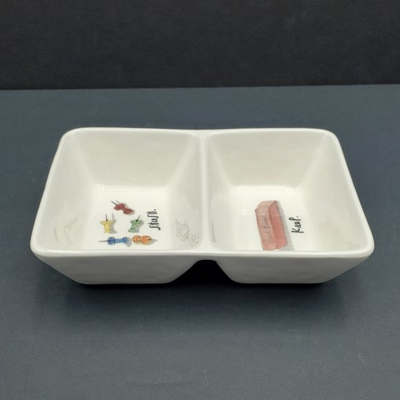 Rae Dunn Stash Keep Desk Organizer Divided Trinket Dish - Picture 2 of 8